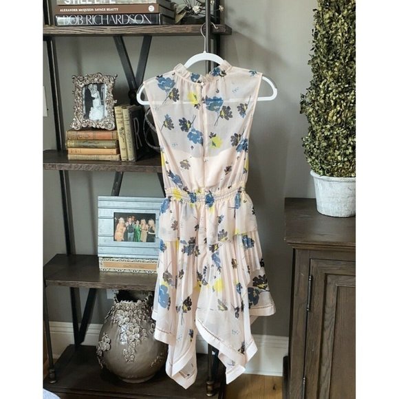 Self-Portrait Asymmetric High Neck Floral Dress 0 - Picture 12 of 12